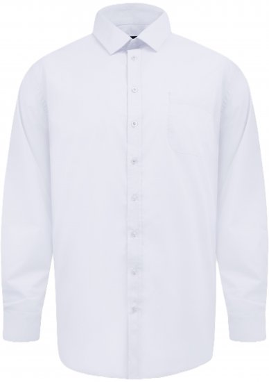 D555 Oliver Chemise Stretch Manches Longues Anti-Taches Sans Repassage Blanche - Chemises - Chemises Grandes Tailles Hommes