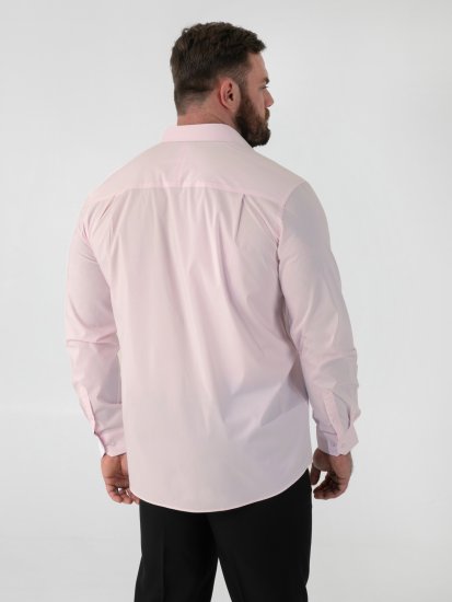 D555 Oliver Chemise Stretch Manches Longues Anti-Taches Sans Repassage Rose - Chemises - Chemises Grandes Tailles Hommes