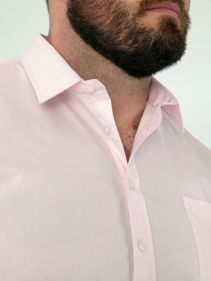 D555 Oliver Chemise Stretch Manches Longues Anti-Taches Sans Repassage Rose - Chemises - Chemises Grandes Tailles Hommes