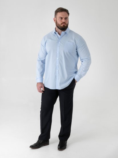 D555 Oliver Chemise Stretch Manches Longues Anti-Taches Sans Repassage Bleu Ciel - Chemises - Chemises Grandes Tailles Hommes