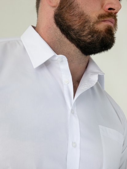 D555 Oliver Chemise Stretch Manches Longues Anti-Taches Sans Repassage Blanche - Chemises - Chemises Grandes Tailles Hommes