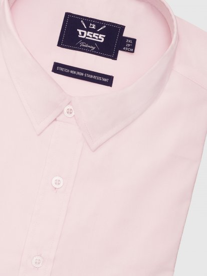 D555 Oliver Chemise Stretch Manches Longues Anti-Taches Sans Repassage Rose - Chemises - Chemises Grandes Tailles Hommes