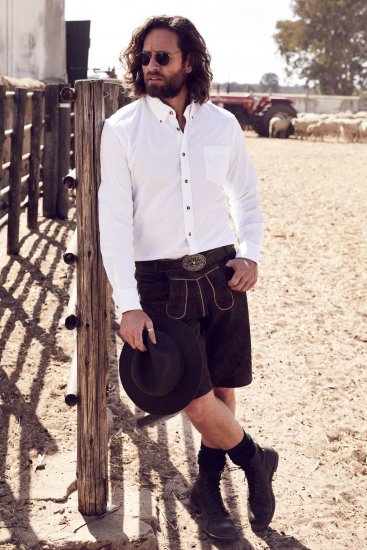 JP1880 Shirt Modern Fit Traditional Stag Horn White - Chemises - Chemises Grandes Tailles Hommes