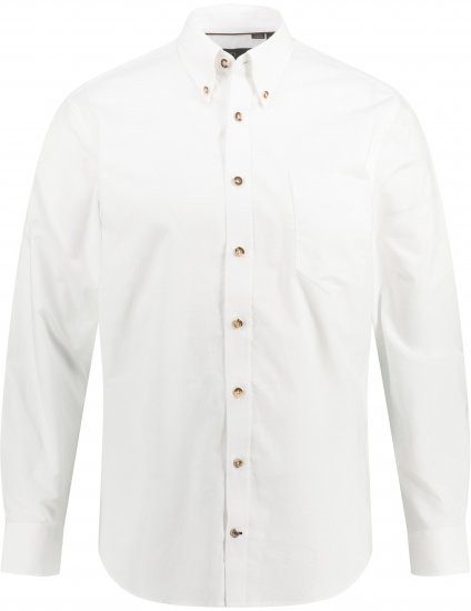 JP1880 Shirt Modern Fit Traditional Stag Horn White - Chemises - Chemises Grandes Tailles Hommes