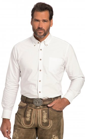 JP1880 Shirt Modern Fit Traditional Stag Horn White - Chemises - Chemises Grandes Tailles Hommes