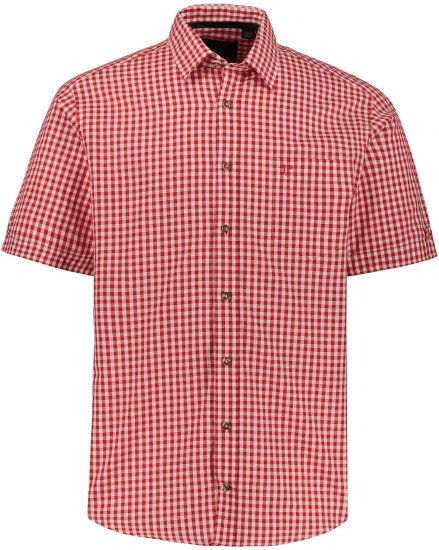 JP1880 Shirt Traditional Checked Short Sleeve Red - Chemises - Chemises Grandes Tailles Hommes