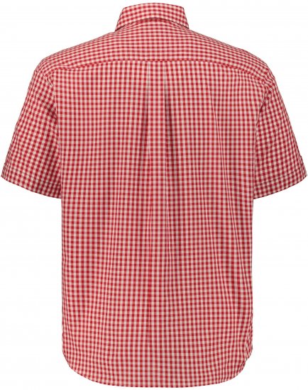 JP1880 Shirt Traditional Checked Short Sleeve Red - Chemises - Chemises Grandes Tailles Hommes