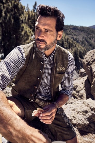JP1880 Long Sleeve Check Print Traditional Shirt Brown - Chemises - Chemises Grandes Tailles Hommes