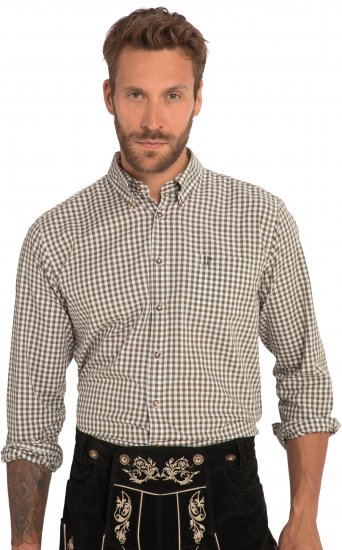 JP1880 Shirt Checked Traditional Long Sleeve Olive Green - Tenues de fête - Tenues de fête – Pour célébrer avec style et confort
