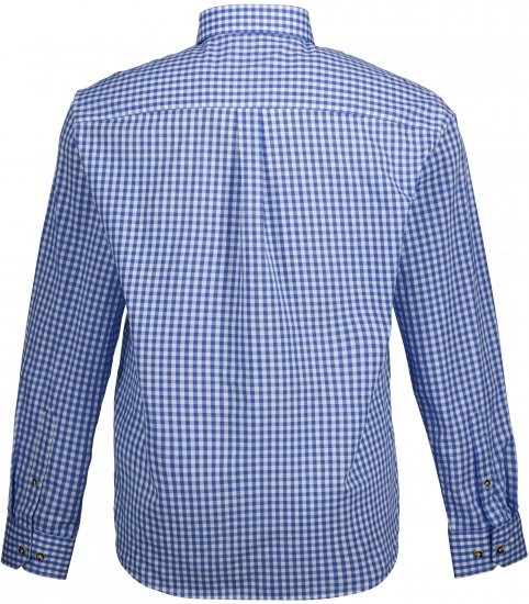 JP1880 Shirt Traditional Checked Long Sleeve Blue - Chemises - Chemises Grandes Tailles Hommes