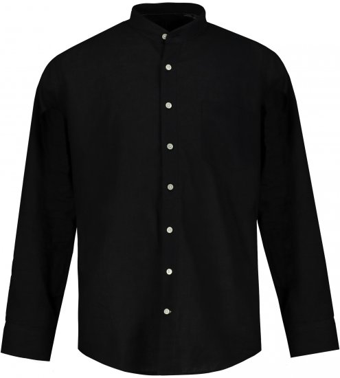 JP1880 Shirt Linen Blend Long Sleeve Black TALL - VÊTEMENTS HOMME MT-6XLT - Vêtements Tall Homme