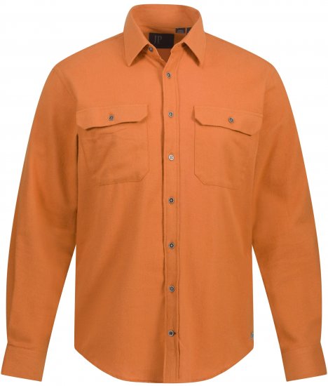 JP1880 Shirt Flannel Long Sleeve Orange TALL - VÊTEMENTS HOMME MT-6XLT - Vêtements Tall Homme