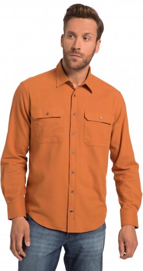 JP1880 Shirt Flannel Long Sleeve Orange TALL - VÊTEMENTS HOMME MT-6XLT - Vêtements Tall Homme