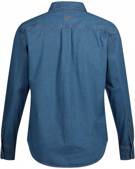 JP1880 Shirt Denim Long Sleeve Blue TALL - VÊTEMENTS HOMME MT-6XLT - Vêtements Tall Homme