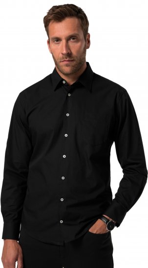 JP1880 Shirt Long Sleeve Modern Fit Black TALL - VÊTEMENTS HOMME MT-6XLT - Vêtements Tall Homme
