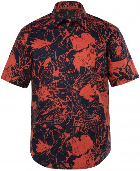 JP1880 Shirt Short Sleeve Linen Blend Red - Chemises - Chemises Grandes Tailles Hommes