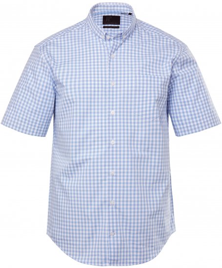 JP1880 Shirt Traditional Short Sleeve Checked Light Blue - Chemises - Chemises Grandes Tailles Hommes