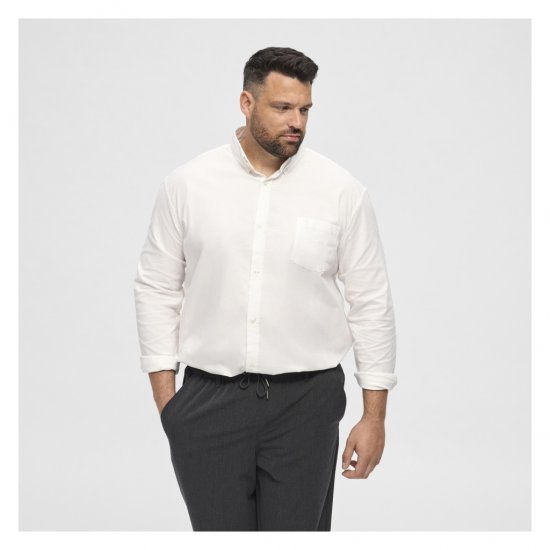 North Latitude Oxford Shirt White - Chemises - Chemises Grandes Tailles Hommes