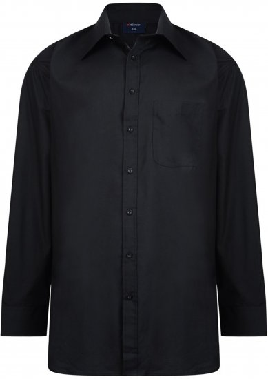 Espionage SH151 Plain Collar Long Sleeve Shirt Black - Chemises à manches longues - 