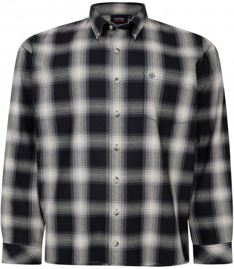 Espionage SH419 Long Sleeve Checked Shirt Black/Grey - Chemises à manches longues - 