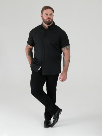 D555 James Chemise Oxford Manches Courtes TALL Noire - TALL chemises - 