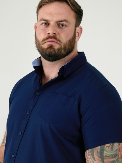 D555 James Chemise Oxford Manches Courtes TALL Bleu Marine - TALL chemises - 