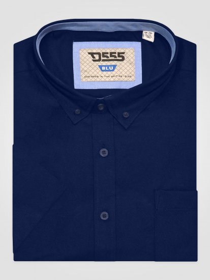 D555 James Chemise Oxford Manches Courtes TALL Bleu Marine - TALL chemises - 