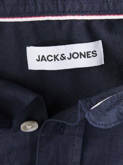 Jack & Jones Henry Slub Short Sleeve Navy - Chemises - Chemises Grandes Tailles Hommes
