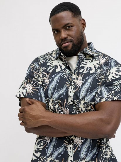 Jack & Jones Honolulu Short Sleeve Resort Shirt Black - Chemises - Chemises Grandes Tailles Hommes