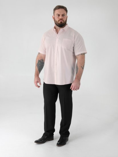 D555 Lucas Chemise Stretch Manches Courtes Anti-Taches Sans Repassage Rose - Chemises - Chemises Grandes Tailles Hommes
