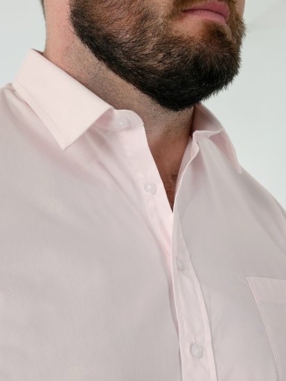 D555 Lucas Chemise Stretch Manches Courtes Anti-Taches Sans Repassage Rose - Chemises - Chemises Grandes Tailles Hommes