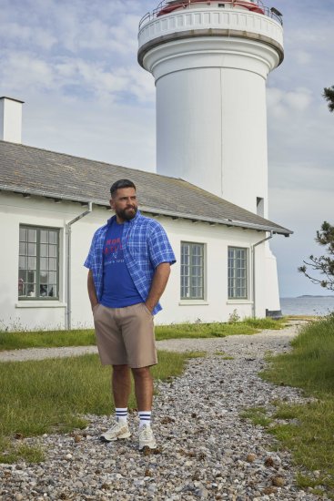 North Latitude 51145 Checked Short Sleeve Shirt Cobolt Blue - Chemises manche courte - Chemises Homme Manche Courte Grande Taille