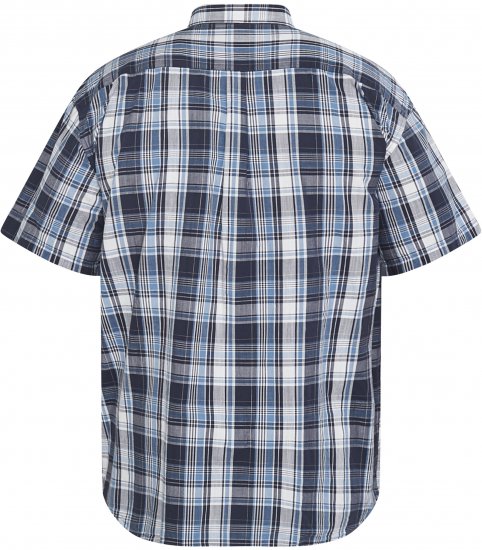 North Latitude 61115 Chemise à Carreaux Coupe Extra-Longue Bleu Marine - Chemises - Chemises Grandes Tailles Hommes