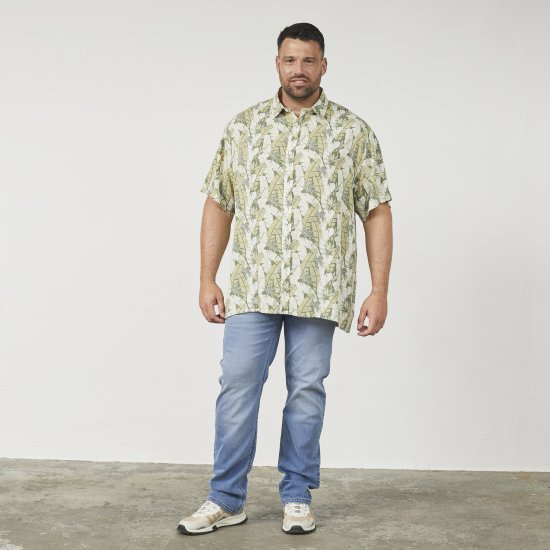 North Latitude 61310 Chemise en Viscose Imprimé Intégral Vert Olive - Chemises - Chemises Grandes Tailles Hommes