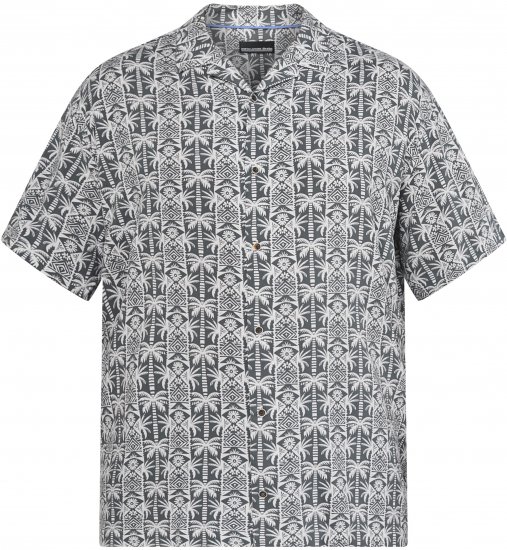 North Latitude 61313 Chemise en Viscose à Col Cubain Gris - Chemises - Chemises Grandes Tailles Hommes