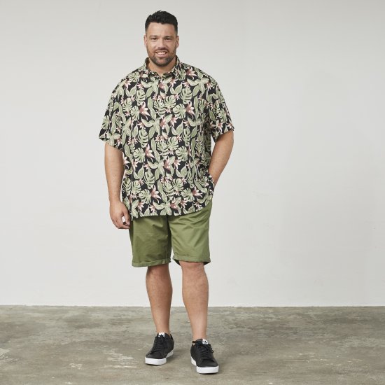 North Latitude 61357 Chemise en Viscose Imprimé Intégral Noir - Chemises - Chemises Grandes Tailles Hommes