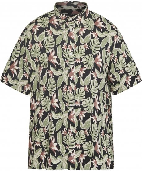 North Latitude 61357 Chemise en Viscose Imprimé Intégral Noir - Chemises - Chemises Grandes Tailles Hommes