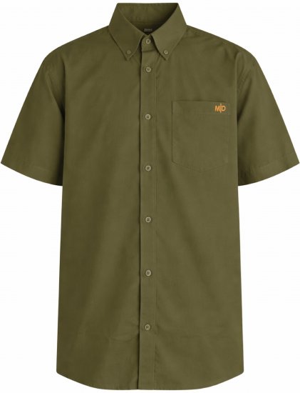 Motley Denim Zagreb Chemise manches courtes Kaki foncé - Chemises - Chemises Grandes Tailles Hommes