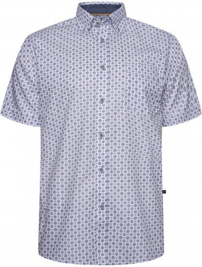 Kam Jeans 6345 Jewel Pattern Short Sleeve Shirt Blue - Chemises - Chemises Grandes Tailles Hommes