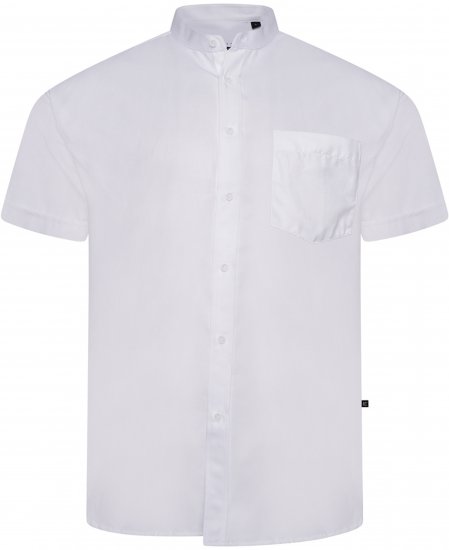 Kam Jeans P020 Premium Short Sleeve Oxford Shirt White - Chemises - Chemises Grandes Tailles Hommes