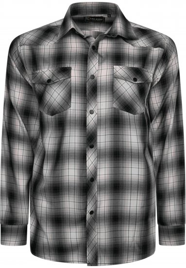 Kam Jeans 6352 Western Twin Pocket Long Sleeve Shirt Charcoal - Chemises - Chemises Grandes Tailles Hommes