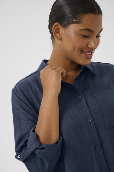 Kaffe Curve Ellie Shirt Tunic Moon Indigo Blue - Tuniques - 