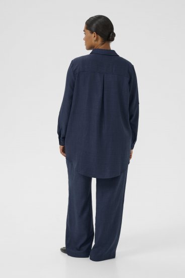 Kaffe Curve Ellie Shirt Tunic Moon Indigo Blue - Tuniques - 