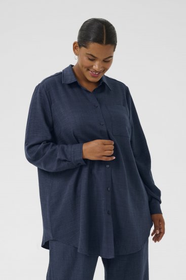 Kaffe Curve Ellie Shirt Tunic Moon Indigo Blue - Tuniques - 
