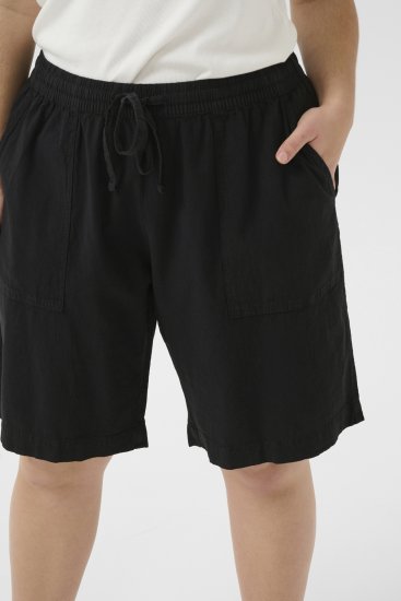 Kaffe Curve Nana Liah Short Noir - Jeans & Pantalons Femme Grandes Tailles – Plus Size - 