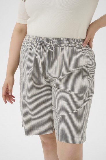 Kaffe Curve Nana Short rayé Minuit/Blanc rayé - Jeans & Pantalons Femme Grandes Tailles – Plus Size - 