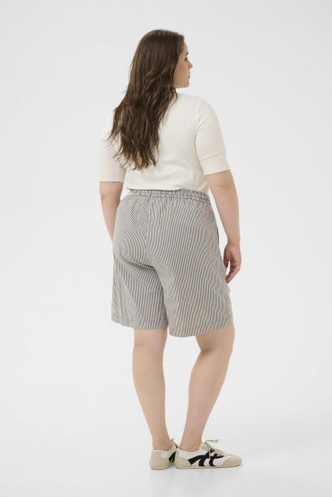 Kaffe Curve Nana Short rayé Minuit/Blanc rayé - Jeans & Pantalons Femme Grandes Tailles – Plus Size - 