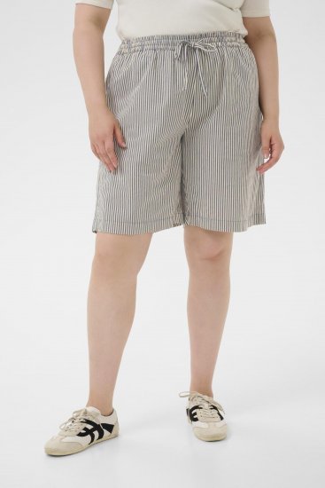 Kaffe Curve Nana Short rayé Minuit/Blanc rayé - Jeans & Pantalons Femme Grandes Tailles – Plus Size - 