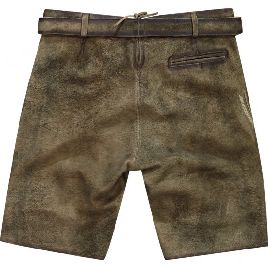 JP1880 Shorts Goat Suede with Belt Buckle Traditional Moss Green - Tenues de fête - Tenues de fête – Pour célébrer avec style et confort