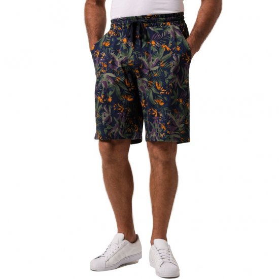 JP1880 Bermuda Shorts Floral All-over Print Navy - Shorts - Shorts hommes grande taille